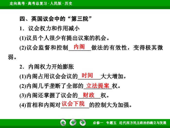 TOP452017年高考歷史人民版一輪復習必修1專題5　近代西方民主政治的確立與發展第11講 課時1.ppt文檔免費在線閱讀預覽圖（14）