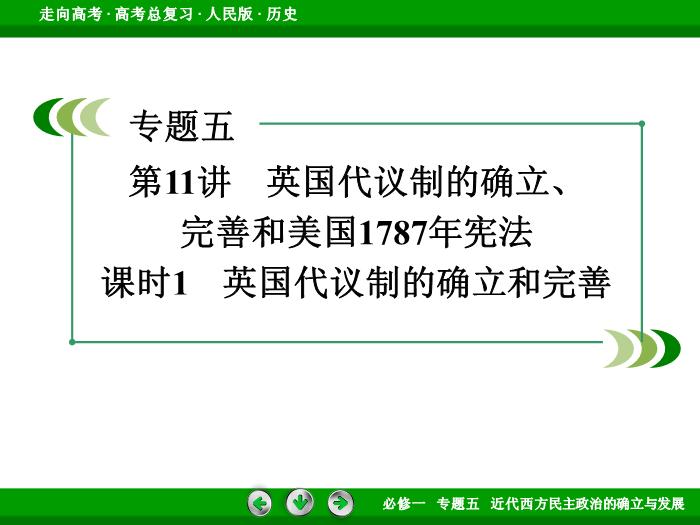 TOP452017年高考歷史人民版一輪復習必修1專題5　近代西方民主政治的確立與發展第11講 課時1.ppt文檔免費在線閱讀預覽圖（3）