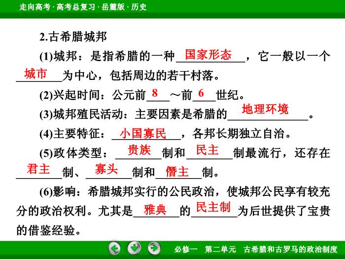 TOP402017年高考歷史岳麓版一輪復習必修1第2單元　古希臘和古羅馬的政治制度 第3講.ppt文檔免費在線閱讀第9頁