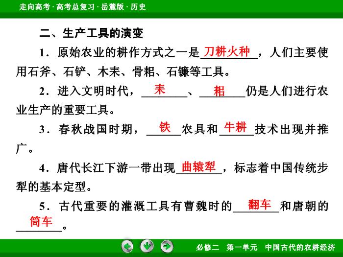 TOP432017年高考歷史岳麓版一輪復習必修2第1單元　中國古代的農耕經濟 第15講 第1課時.ppt文檔免費在線閱讀第10頁