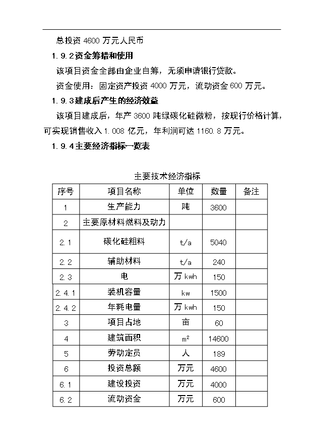 （項目成果）3600噸碳化硅微粉生產線項目可行性論證申報材料（華經縱橫）