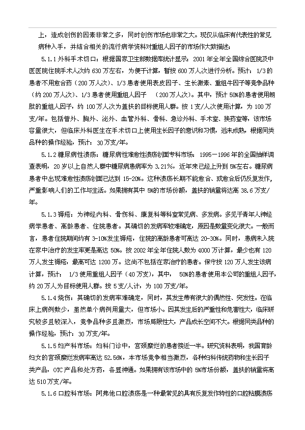 外用重組人堿性成纖維細胞生長因子二期工程項目23頁可研報告范文（5）第10頁