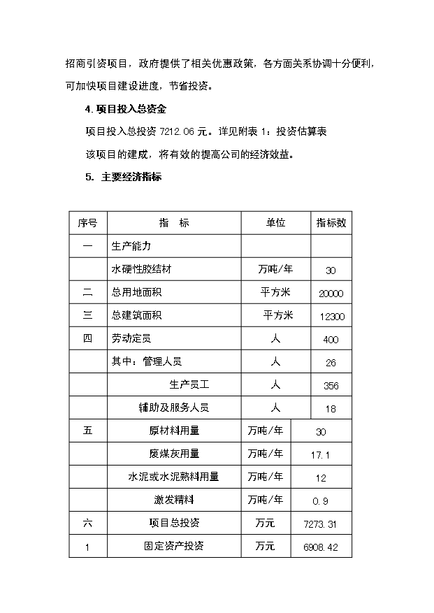 （項目成果）30萬噸水硬性膠結材項目可行性論證申報材料（華經縱橫）