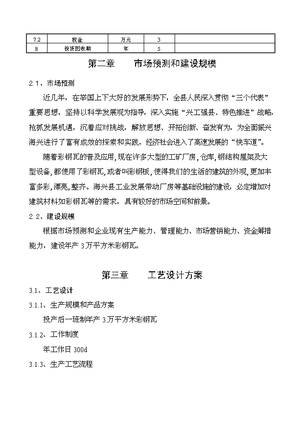 （項目成果）3萬平方米夾心彩鋼瓦生產線項目可行性論證申報材料（華經縱橫）第3頁