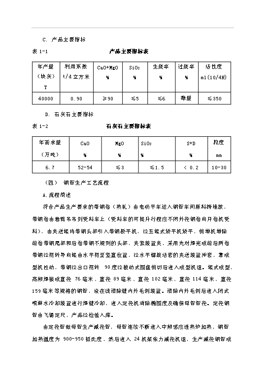 （項目成果）4萬噸冶金石灰、8千噸鋼管冶金輔料總廠項目可行性論證申報材料（華經縱橫）第12頁
