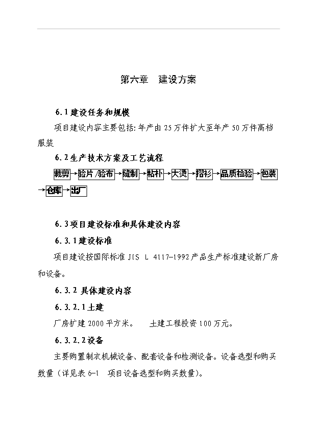 （項目成果）50萬件高檔襯衫(服裝)生產線技改項目可行性論證申報材料（華經縱橫）第14頁