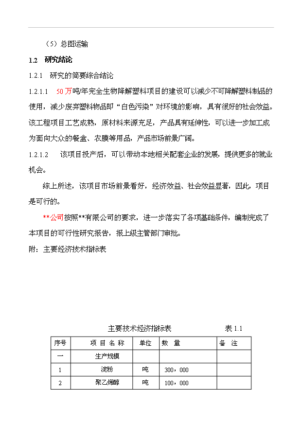 （項目成果）50萬噸完全生物降解塑料項目可行性論證申報材料（華經縱橫）