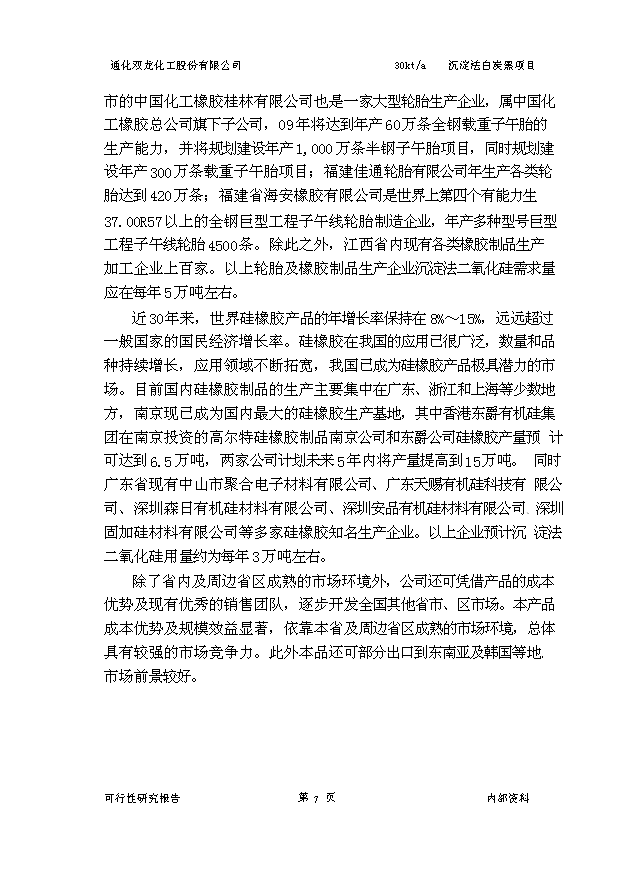 （項目成果）3萬噸沉淀法白炭黑項目可行性論證申報材料（華經縱橫）第10頁
