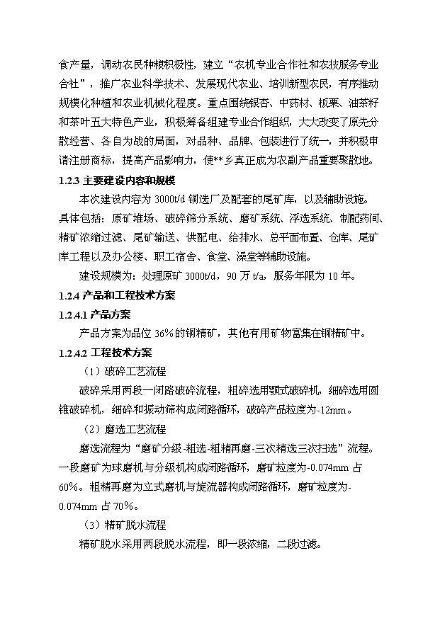 多金屬選廠擴建及尾礦庫工程項目56頁項目可研報告模板（7）