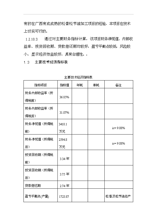 （項目成果）3千噸松香、840噸松節油項目可行性論證申報材料（華經縱橫）