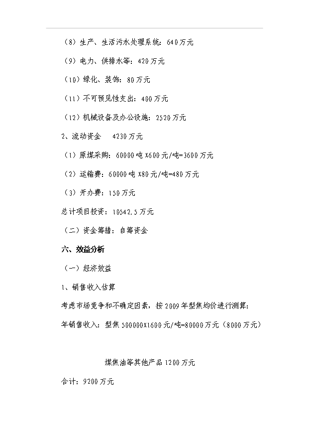 （項目成果）50萬噸型焦項目可行性論證申報材料（華經縱橫）第6頁