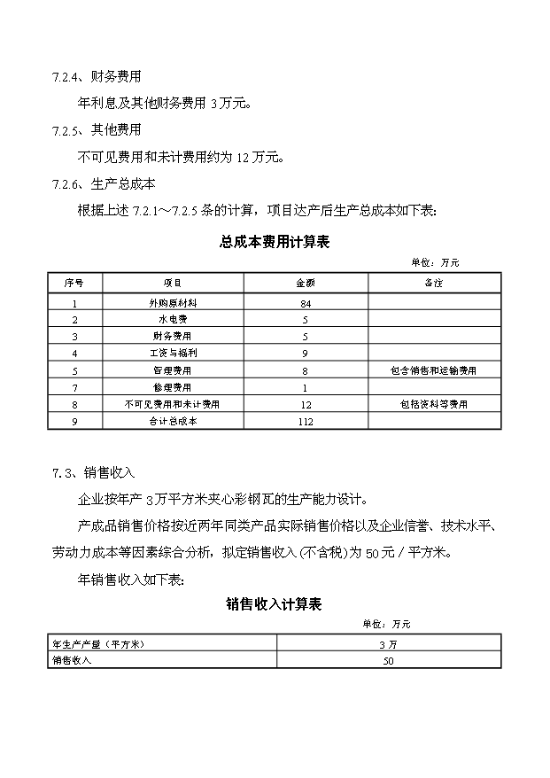 （項目成果）3萬平方米彩鋼瓦生產線項目可行性論證申報材料（華經縱橫）