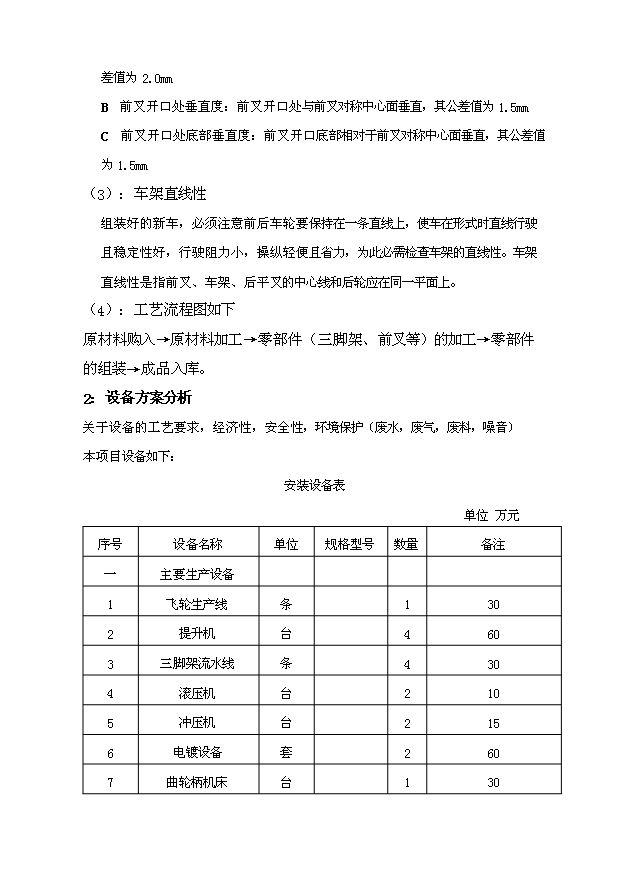 （項目成果）50萬輛雙向自行車項目可行性論證申報材料（華經縱橫）