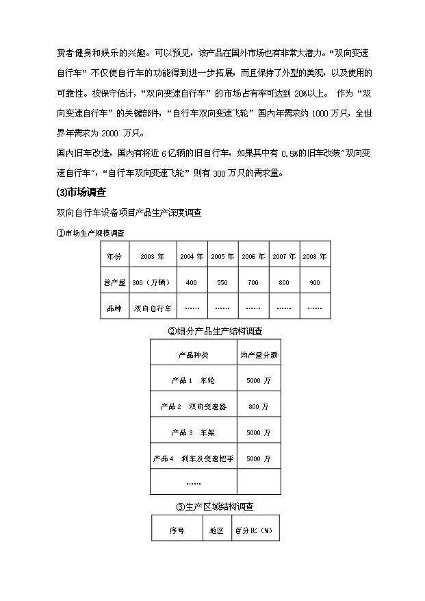 （項目成果）50萬輛雙向自行車項目可行性論證申報材料（華經縱橫）