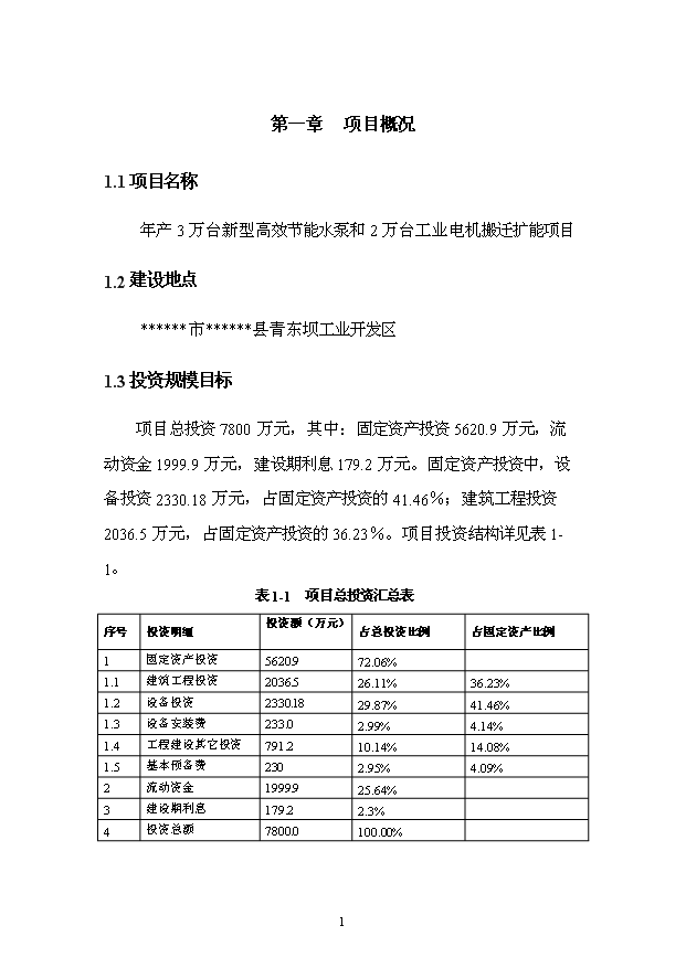 （項目成果）3萬臺新型高效節能水泵和2萬臺工業電機搬遷擴能項目可行性論證申報材料（華經縱橫）第7頁