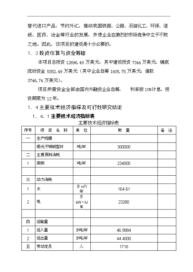 （項目成果）30萬噸感光不銹鋼生產項目可行性論證申報材料（華經縱橫）