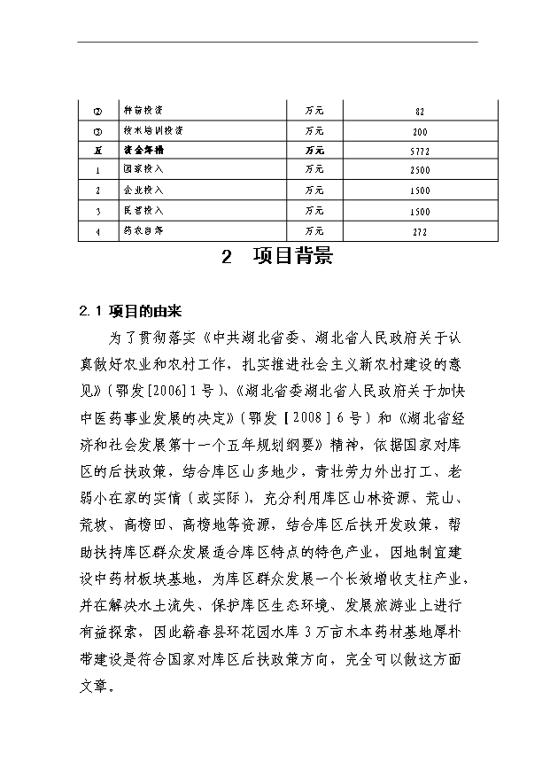 （項目成果）3萬畝木本中藥材厚樸帶板塊基地項目可行性論證申報材料（華經縱橫）第6頁