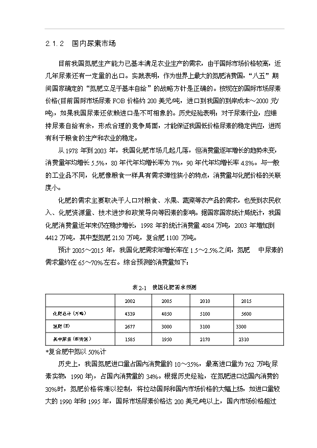 （項目成果）30萬噸尿素工程項目可行性論證申報材料（華經縱橫）