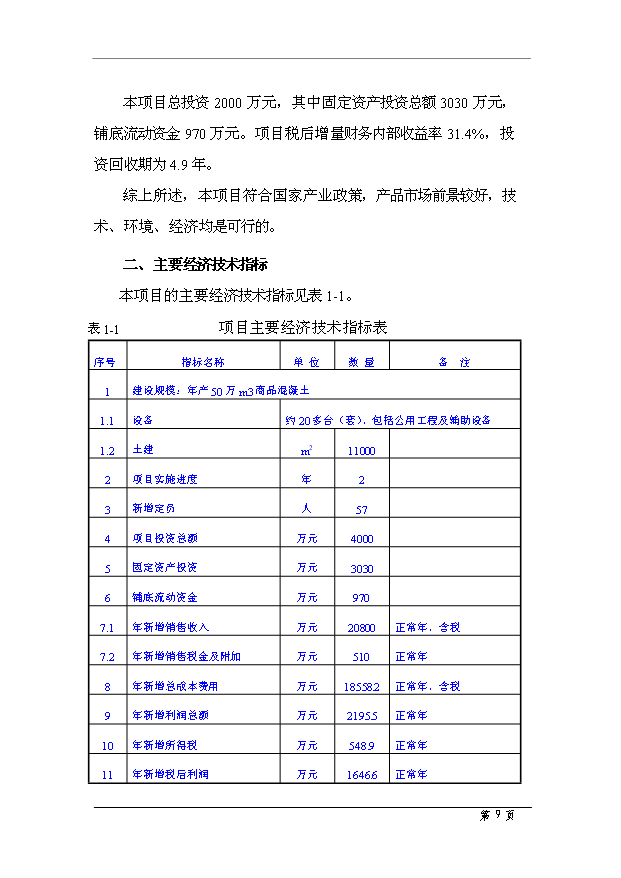 （項目成果）50萬m3商品混凝土項目可行性論證申報材料（華經縱橫）