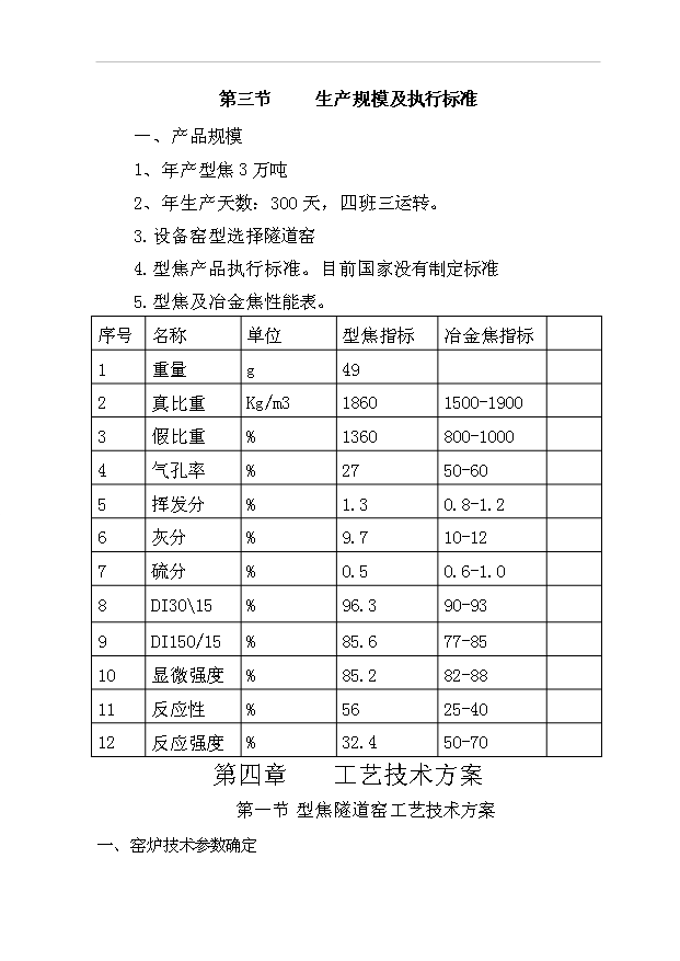 （項目成果）3萬噸型焦項目可行性論證申報材料（華經縱橫）
