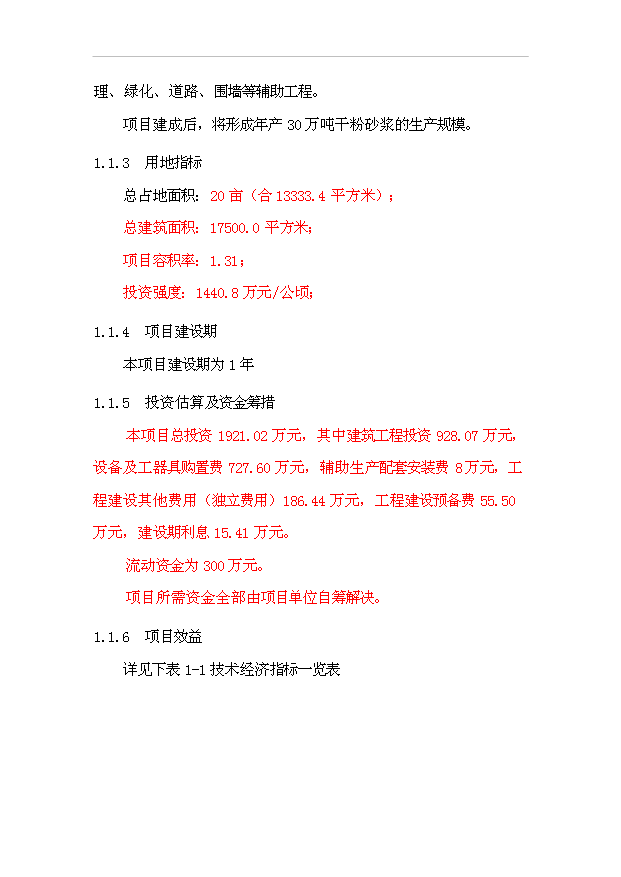 （項目成果）30萬噸干粉砂漿項目可行性論證申報材料（華經縱橫）