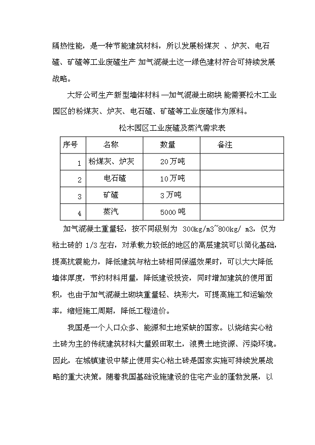 （項目成果）40萬立方米環保建材加氣混凝土廠項目可行性論證申報材料（華經縱橫）