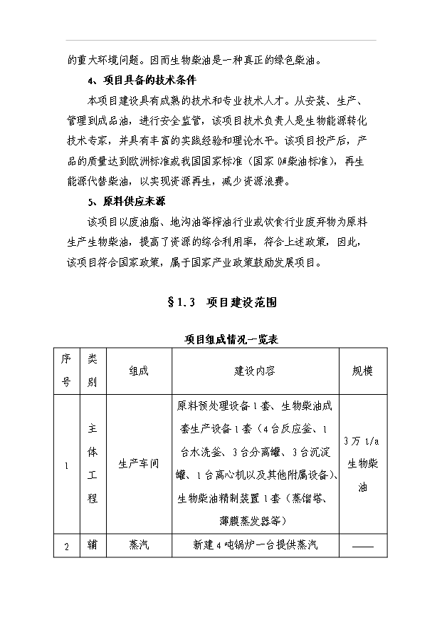 （項目成果）3萬噸生物柴油工程項目可行性論證申報材料（華經縱橫）第5頁