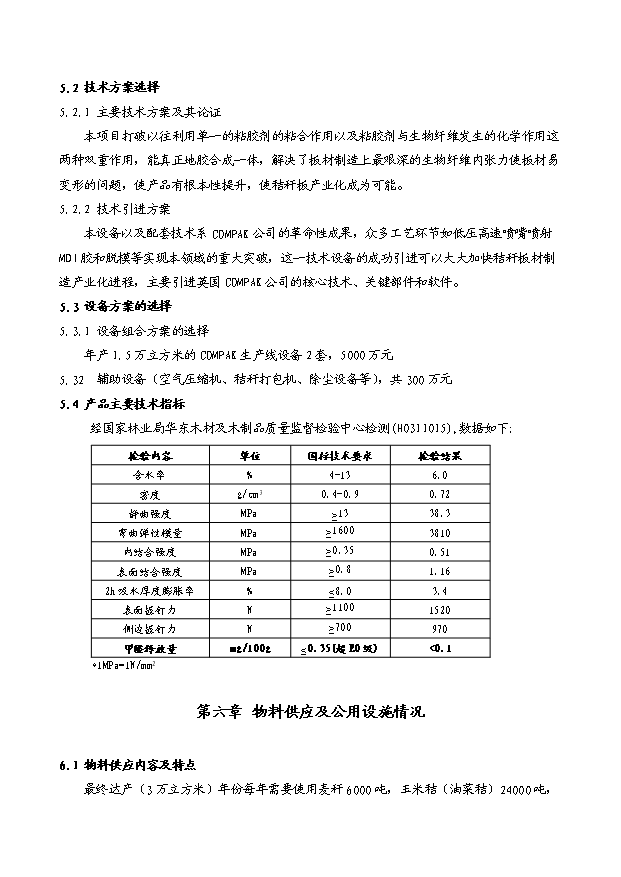 （項目成果）3萬立方米高強度環保秸稈板項目可行性論證申報材料（華經縱橫）第13頁