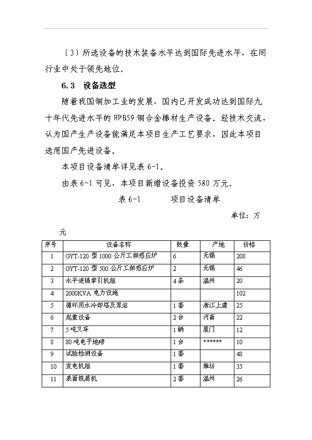 （項目成果）3萬噸銅合金棒材及粗銅生產線項目可行性論證申報材料（華經縱橫）