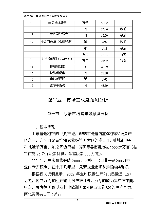 （項目成果）30萬噸尿素副產6萬噸甲醇項目可行性論證申報材料（華經縱橫）