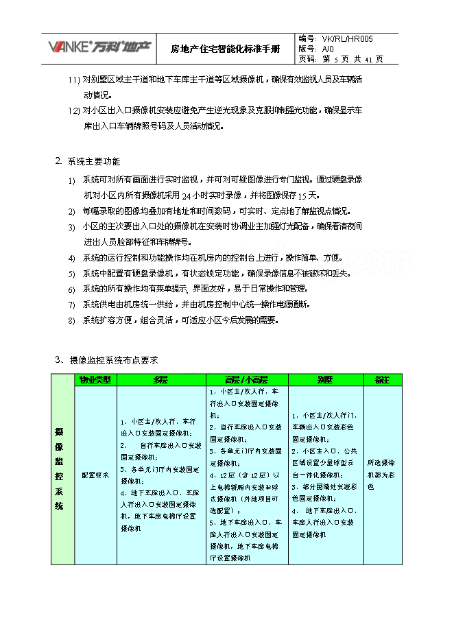 萬科集團房地產住宅智能化標準手冊_全套完整