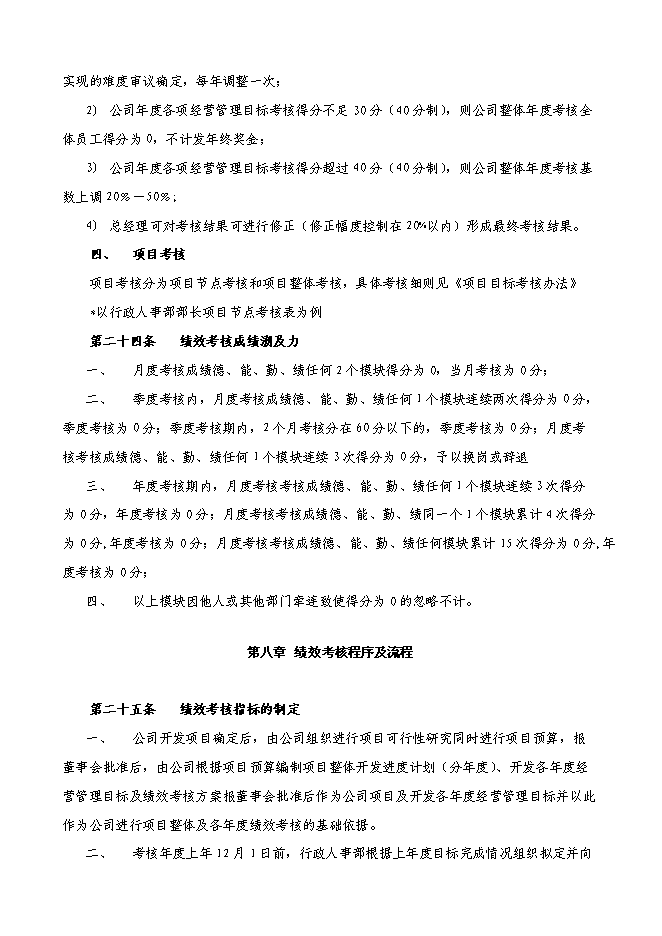 萬科集團房地產公司績效考核制度管理資料_制度匯編第12頁