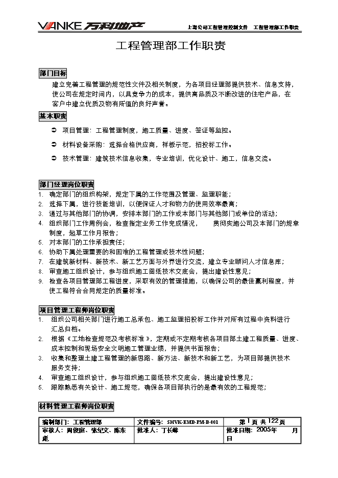 萬科集團全套工程管理手冊_管理手冊模板預覽圖（3）