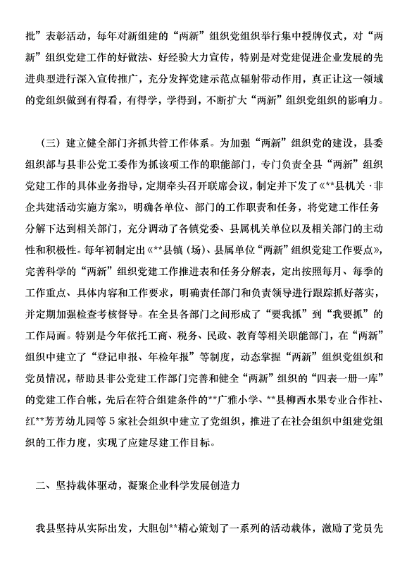 在全縣非公黨建現場會上總結講話第3頁