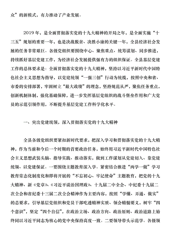 在2018年全縣黨工委書記抓基層黨建工作述職評議大會上的講話第3頁