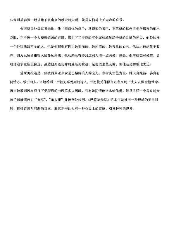 2024巴黎圣母院讀書體會（3篇）第3頁