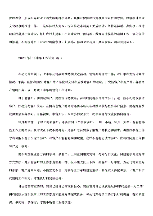 2024部門下半年工作計劃（32篇）第9頁