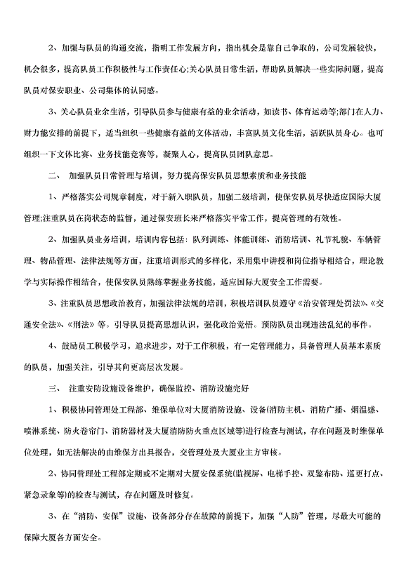 2024保安隊長工作計劃（35篇）第5頁