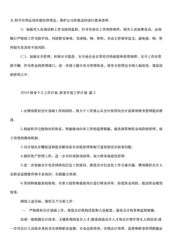 2024財務個人工作計劃第3頁