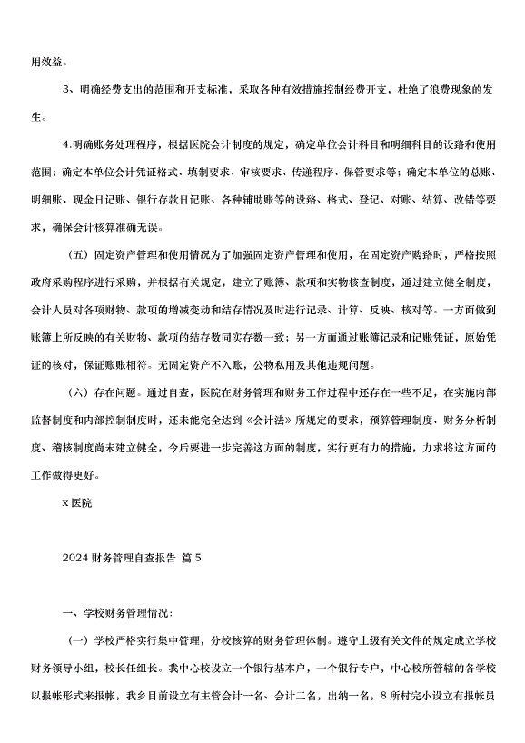 2024財務管理自查報告（34篇）第10頁