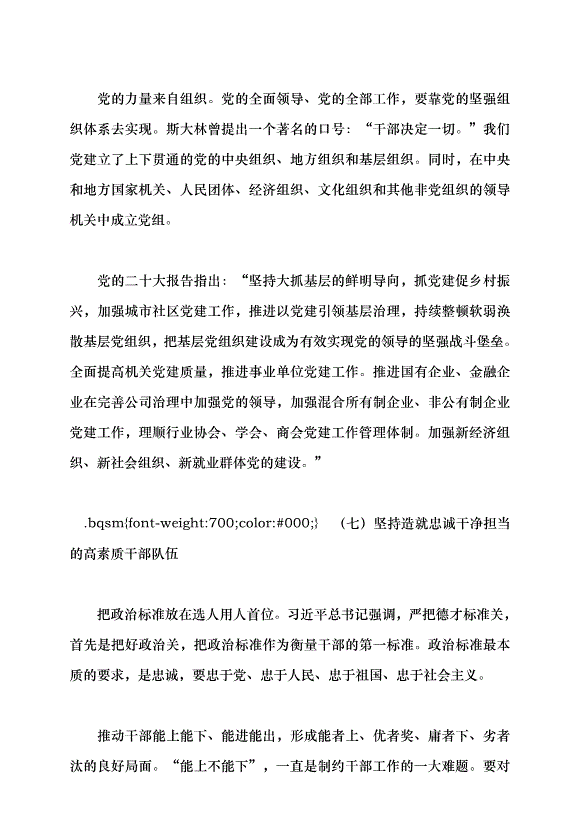 （領導發言）堅持和加強黨的全面領導 堅定不移全面從嚴治黨——深入學習領會習近平總書記關于黨的建設的重要思想黨課講稿預覽圖（10）