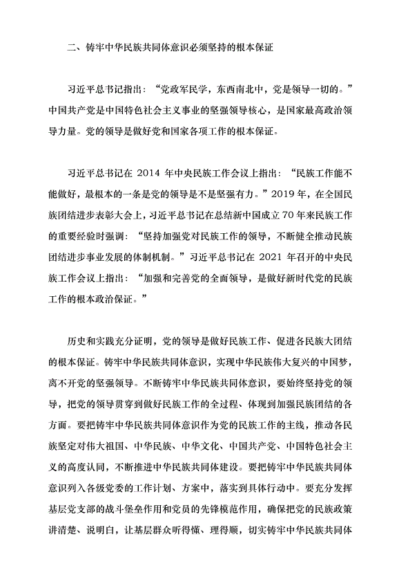（領導發言）鑄牢中華民族共同體意識 做好新時代黨的民族工作黨課講稿預覽圖（3）