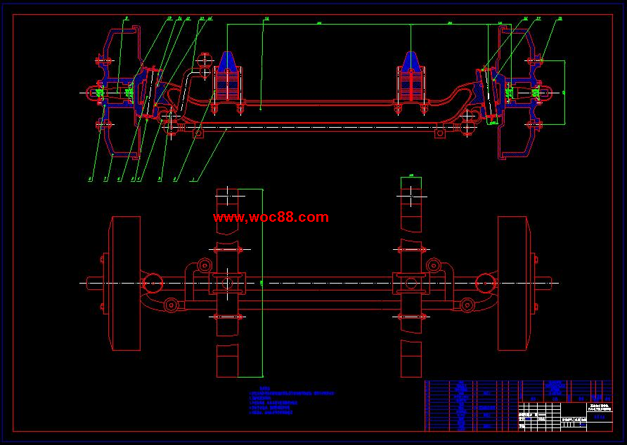 （全套CAD）掛車前橋與懸架設計（終稿）CAD截圖01