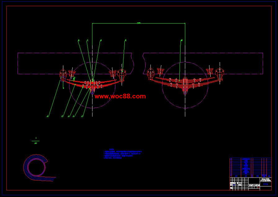 （全套CAD）掛車前橋與懸架設計（終稿）CAD截圖05