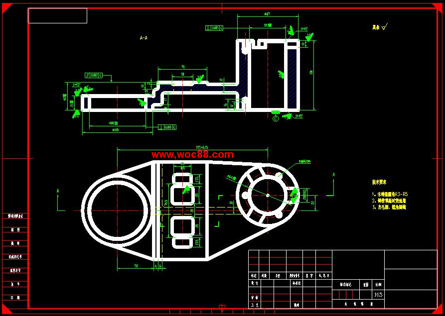 （全套CAD）撥叉軸承座加工工藝及銑面夾具設計（終稿）CAD截圖02