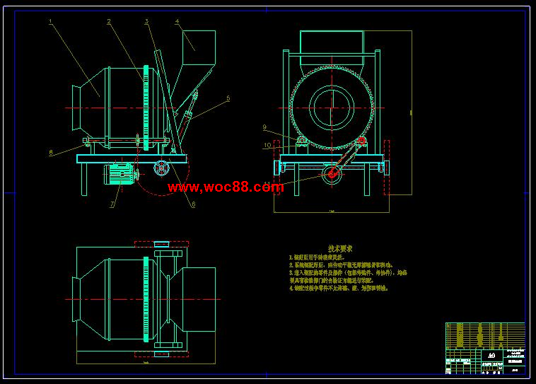 （全套CAD）攪拌機傳動鏈與結構設計（終稿）CAD截圖01
