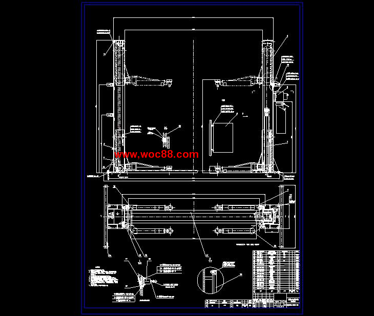 （全套CAD）普通式雙柱汽車舉升機的結構設計（終稿）CAD截圖07