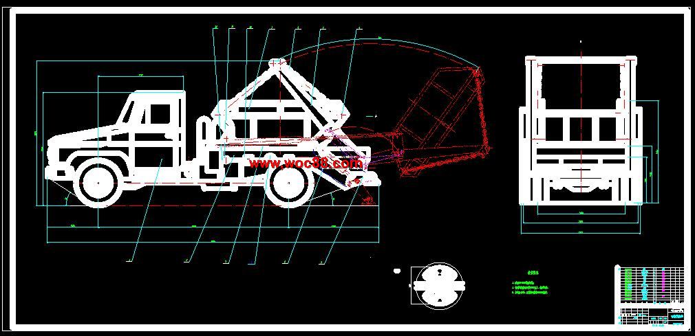 （全套CAD）擺臂式垃圾車改裝設計（終稿）CAD截圖01
