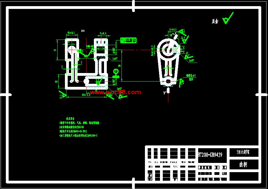 （全套CAD）曲柄零件工藝及鉆Φ5錐銷孔夾具設計（終稿）CAD截圖05