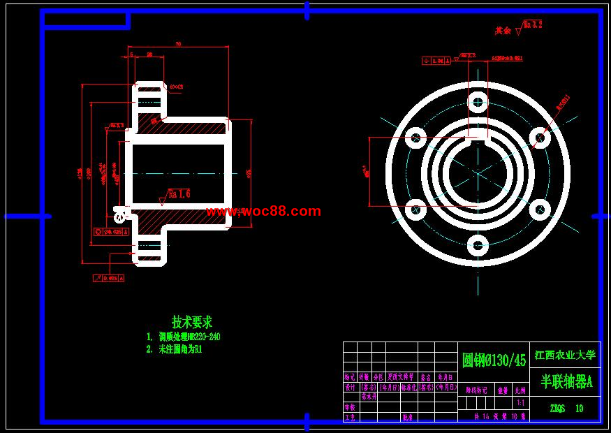 （全套CAD）普通旋切機摩擦輥與傳動部件設計（終稿）CAD截圖05